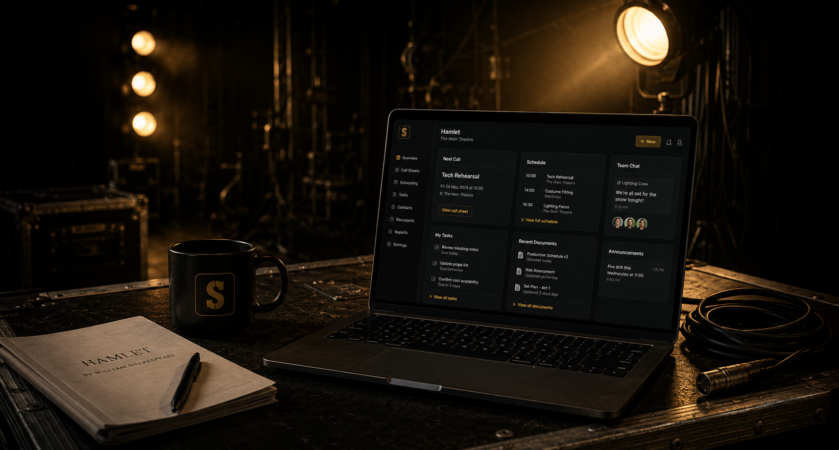 StageCall call sheets interface preview