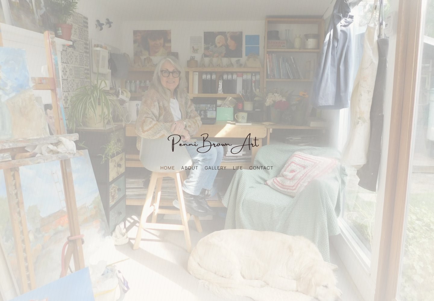 Penni Brown Art website homepage screenshot.